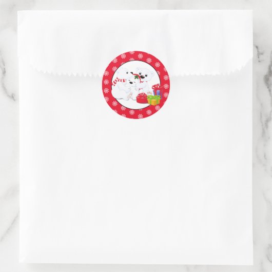 Kerstfeestdagen Ronde Sticker (Tas)