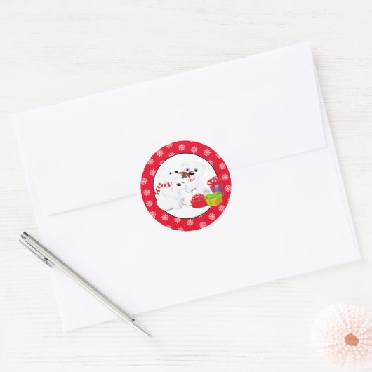 Kerstfeestdagen Ronde Sticker (Envelop)