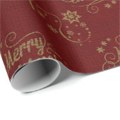 kerstfeestdagen, rood script cadeaupapier (Rol Hoek)