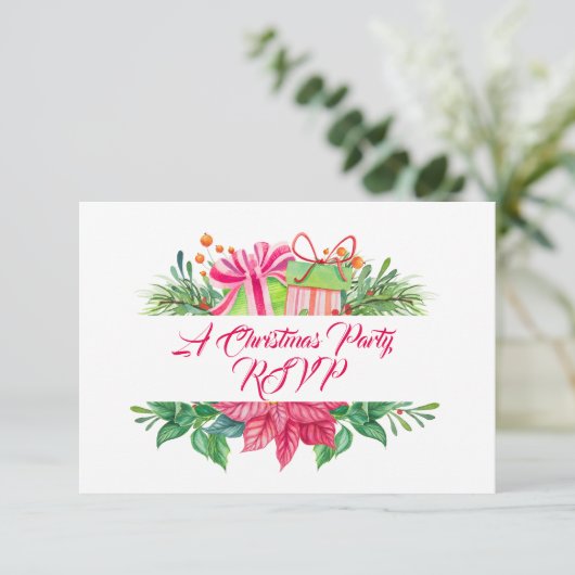 Kerstfeestdagen RSVP Kaartje (Staand voorkant)