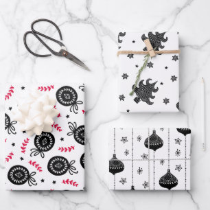 Kerstfeestdagen Scandinavische stijl Inpakpapier Vel