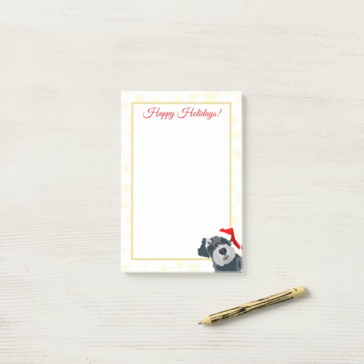kerstFeestdagen Schnauzer Dog Post-It Notes (Op bureau)
