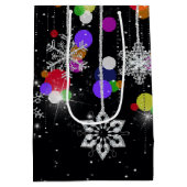 Kerstfeestdagen Snowflakes Middelgrote cadeau Medium Cadeauzakje (Achterkant)