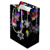 Kerstfeestdagen Snowflakes Middelgrote cadeau Medium Cadeauzakje (Achterkant Gekanteld)