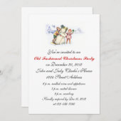 Kerstfeestdagen Snowman Kaart (Voorkant / Achterkant)