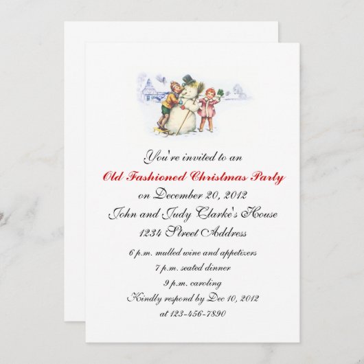 Kerstfeestdagen Snowman Kaart (Voorkant / Achterkant)