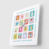 kerstFeestdagen Stempel Vierkante Klok (Hoek)