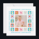 kerstFeestdagen Stempelfoto<br><div class="desc">Het ontwerp van dit vakantie is voorzien van een kleurrijk lijst voor kerstpostzegels met kerstbomen, rendieren, snoeprietjes, sneeuwpoppen, decoraties, cadeautjes, heilig, sneeuwvlokken rond je favoriete foto. De tekst "Prettige feestdagen"in modern manuscript wordt herhaald rond het lijst. Aan de andere kant is de tekst "We hopen dat je een geweldige Kerstmis...</div>