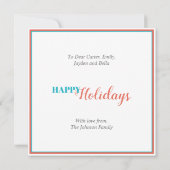 kerstFeestdagen Stempelfoto Kaart (Achterkant)