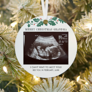 KerstFeestdagen Ultrasound Baby onthullen Metalen Ornament