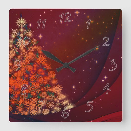 kerstfeestdagen vierkante klok (Voorkant)