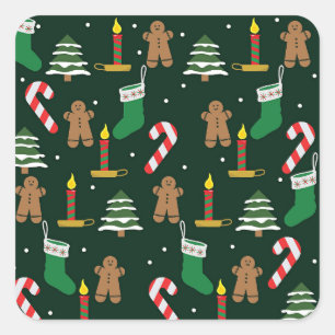 kerstfeestdagen vierkante sticker