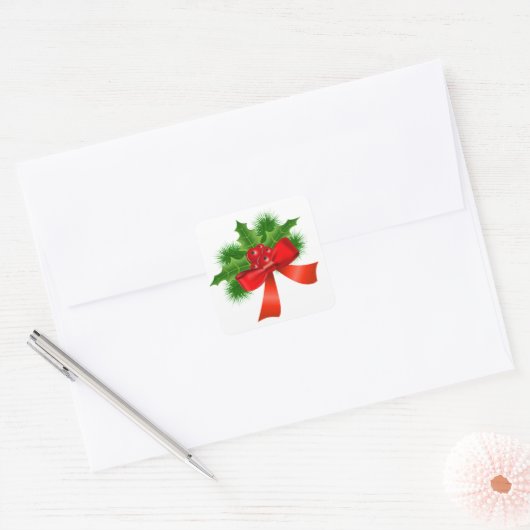 Kerstfeestdagen Vierkante Sticker (Envelop)