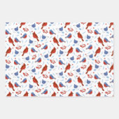 Kerstfeestdagen, vogelster en botanische flora inpakpapier vel (Voorkant)