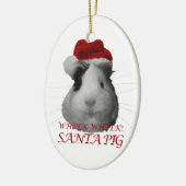 kerstFeestdagen voor kerstmis met Santa Claus Pig Keramisch Ornament (Links)