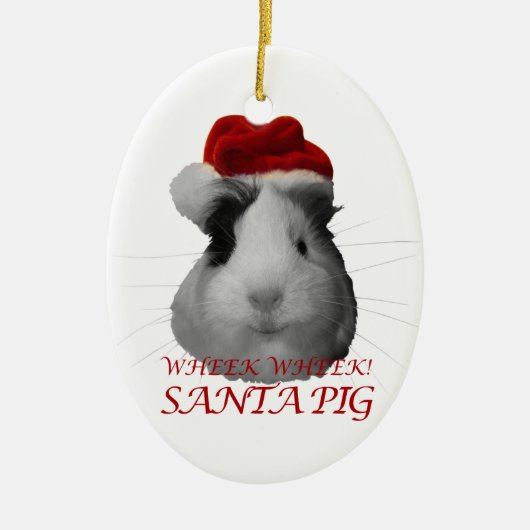kerstFeestdagen voor kerstmis met Santa Claus Pig Keramisch Ornament (Voorkant)