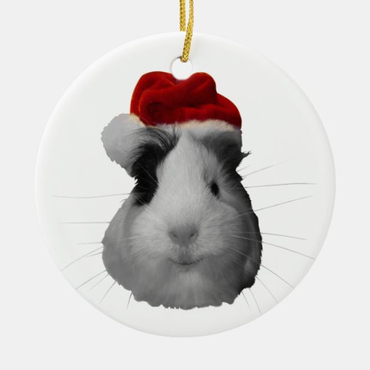 kerstFeestdagen voor kerstmis met Santa Claus Pig Keramisch Ornament (Voorkant)