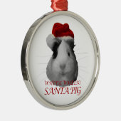 kerstFeestdagen voor kerstmis met Santa Claus Pig  Metalen Ornament (Rechts)