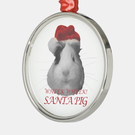 kerstFeestdagen voor kerstmis met Santa Claus Pig  Metalen Ornament (Links)