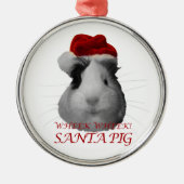 kerstFeestdagen voor kerstmis met Santa Claus Pig  Metalen Ornament (Voorkant)