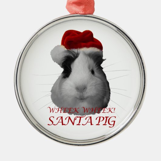 kerstFeestdagen voor kerstmis met Santa Claus Pig  Metalen Ornament (Voorkant)