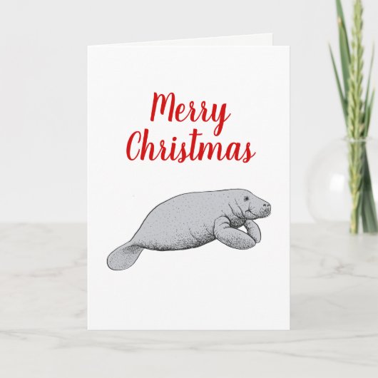  kerstfeestdagen voor Manatee Drawing Feestdagen Kaart (Voorkant)