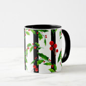 KerstFeestdagen Waterverf Holly Floral Pattern Mok (Voorkant rechts)