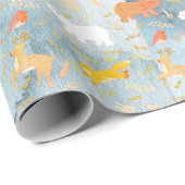 Kerstfeestdagen Waterverf van bosrijke dieren Cadeaupapier (Rol Hoek)