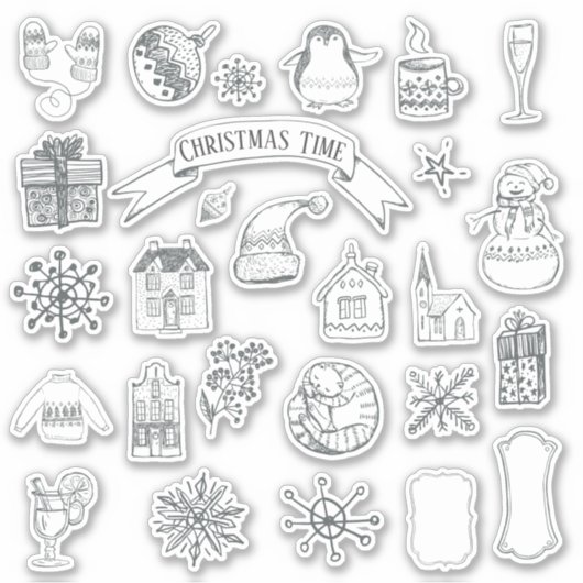 KerstFeestdagen Winterjournaal  Sticker (Voorkant)