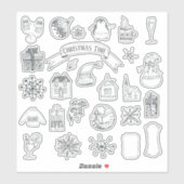 KerstFeestdagen Winterjournaal  Sticker (Vel)