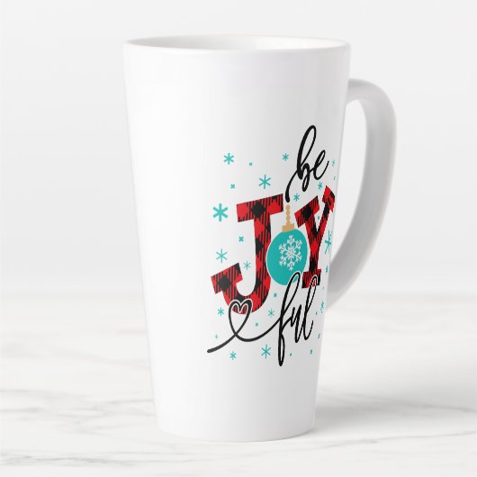 kerstFeestdagen zijn vrolijk modern Latte Mok (Rechterhoek)