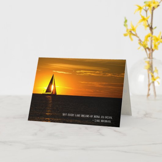 kerstfeestdagen, zonsondergang en zeilkaart kaart (Gele Bloem)