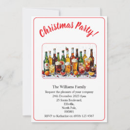 Kerstfeestdranken En Cocktails Kleur Kerstmis Kaart