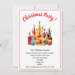 Kerstfeestdranken En Cocktails Witte Kerstmis Kaart