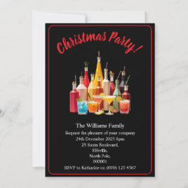 Kerstfeestdranken en cocktails Xmas Kaart