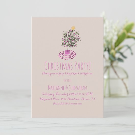 kerstfeestdromen met kerstboomwortel kaart (Staand voorkant)