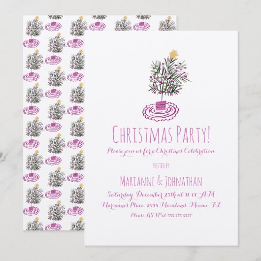 kerstfeestdromen met kerstboomwortel kaart (Voorkant / Achterkant)