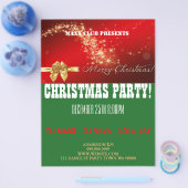 Kerstfeestelijke aankondiging DJ CLUB Flyer (Enkel)
