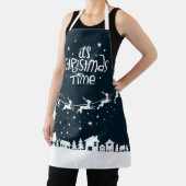 kerstfeestelijke blauwe kerstfeestdagen schort (Insitu)