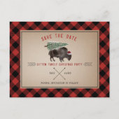 kerstfeestelijke buffelkerstkerstman, met uitzonde feestdagenkaart (Voorkant)