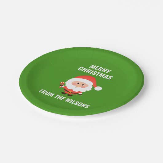 Kerstfeestelijke Cartoon kerstman Papieren Bordje (Gekanteld)