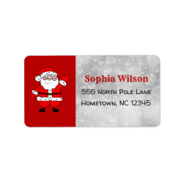Kerstfeestelijke Cartoon Santa Red Etiket
