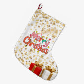 Kerstfeestelijke decoratie grote kerstsok (Voorkant (Hangend))