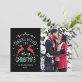  kerstfeestelijke decoratieve foto kaart (Staand voorkant)