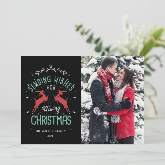  kerstfeestelijke decoratieve foto kaart (Staand voorkant)