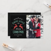  kerstfeestelijke decoratieve foto kaart (Voorkant / Achterkant in situ)
