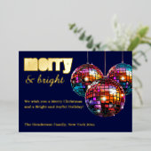 Kerstfeestelijke Disco Bal  Folie Feestdagenkaart (Staand Voorkant)