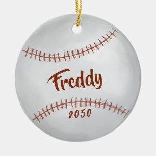 Kerstfeestelijke feestdag Foto Baseball Sports Keramisch Ornament