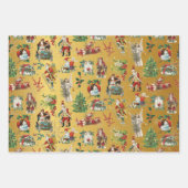  kerstfeestelijke feestdagen met Retro Gold Inpakpapier Vel (Voorkant)
