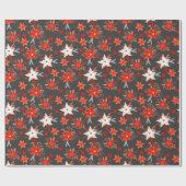 Kerstfeestelijke Feestdagen Winterroze roze Floral Cadeaupapier (Vlak)